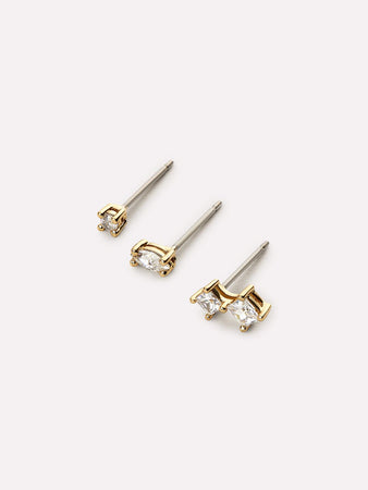 Stud Earrings Set - Val White Set