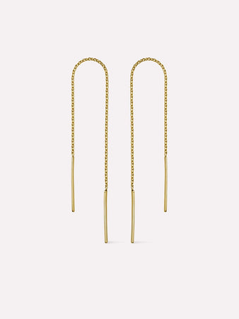 Ana Luisa Jewelry Earrings Drop Gold Threader Earrings Gold Threaders Solid Gold