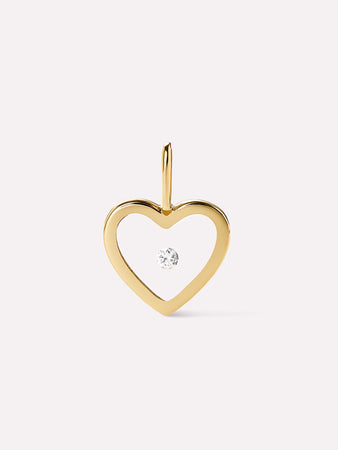 Ana Luisa Jewelry Necklace Charms Gold Pendant Heart Floating Diamond Charm Solid Gold
