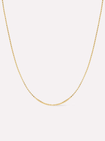 Silver Box Chain Necklace - Jo Gold
