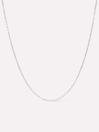 White Gold Chain - White Gold Paperclip Necklace