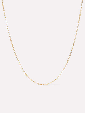 Ana Luisa Jewelry Necklaces Light Chains Gold Paperclip Chain Necklace Gold Paperclip Necklace Solid Gold