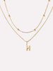 Gold Letter Necklace - Gold Layered Letter Necklace