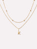 Gold Letter Necklace - Gold Layered Letter Necklace