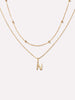 Gold Letter Necklace - Gold Layered Letter Necklace