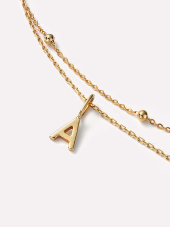 Ana Luisa Jewelry Necklaces Necklace Sets Gold Letter Necklace Gold Layered Letter Necklace Soild Gold