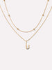 Gold Letter Necklace - Gold Layered Letter Necklace