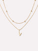 Gold Letter Necklace - Gold Layered Letter Necklace