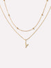 Gold Letter Necklace - Gold Layered Letter Necklace