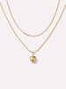 Heart Necklace - Gold Beaded Heart Set