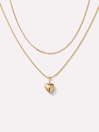 Ana Luisa Jewelry Necklaces Necklace Sets Heart Necklace Gold Beaded Heart Set Solid Gold