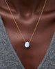 Gold Statement Necklace - Pebble Mini Marble Blue
