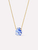 Gold Statement Necklace - Pebble Mini Marble Blue