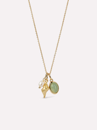 Gold Charm Necklace - Ocean