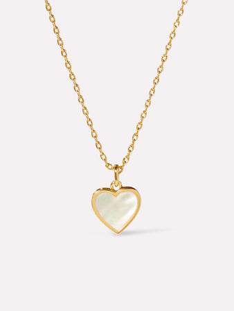 Ana Luisa Jewelry Necklaces Pendants Gold Heart Necklace Laure Mother Of Pearl Gold