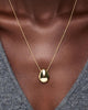 Gold Pendant Necklace - Pebble