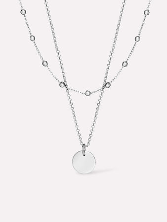 Coin Necklace Set - Willow Silver