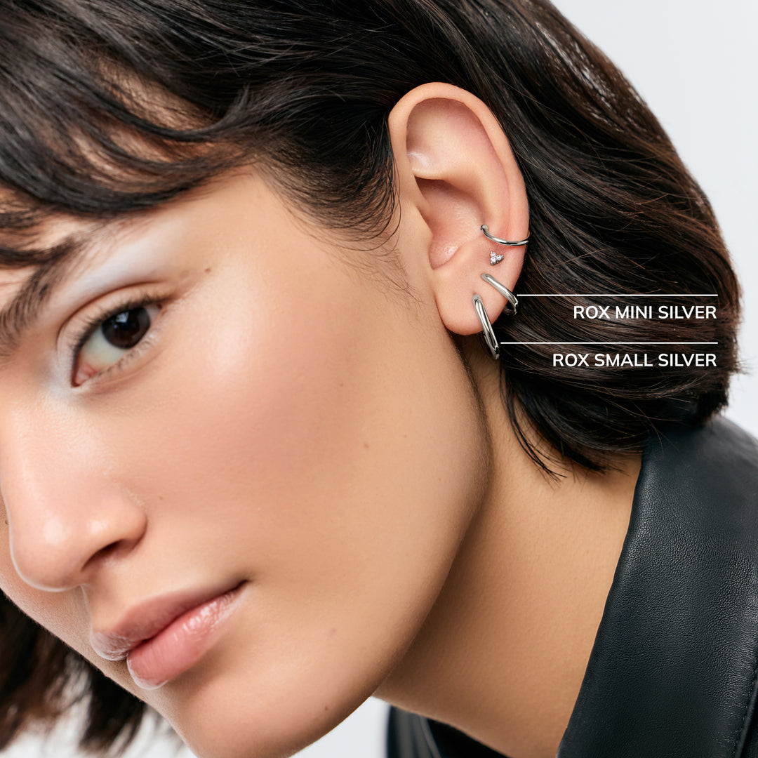 Silver Hoop Earrings - Rox Small Silver
