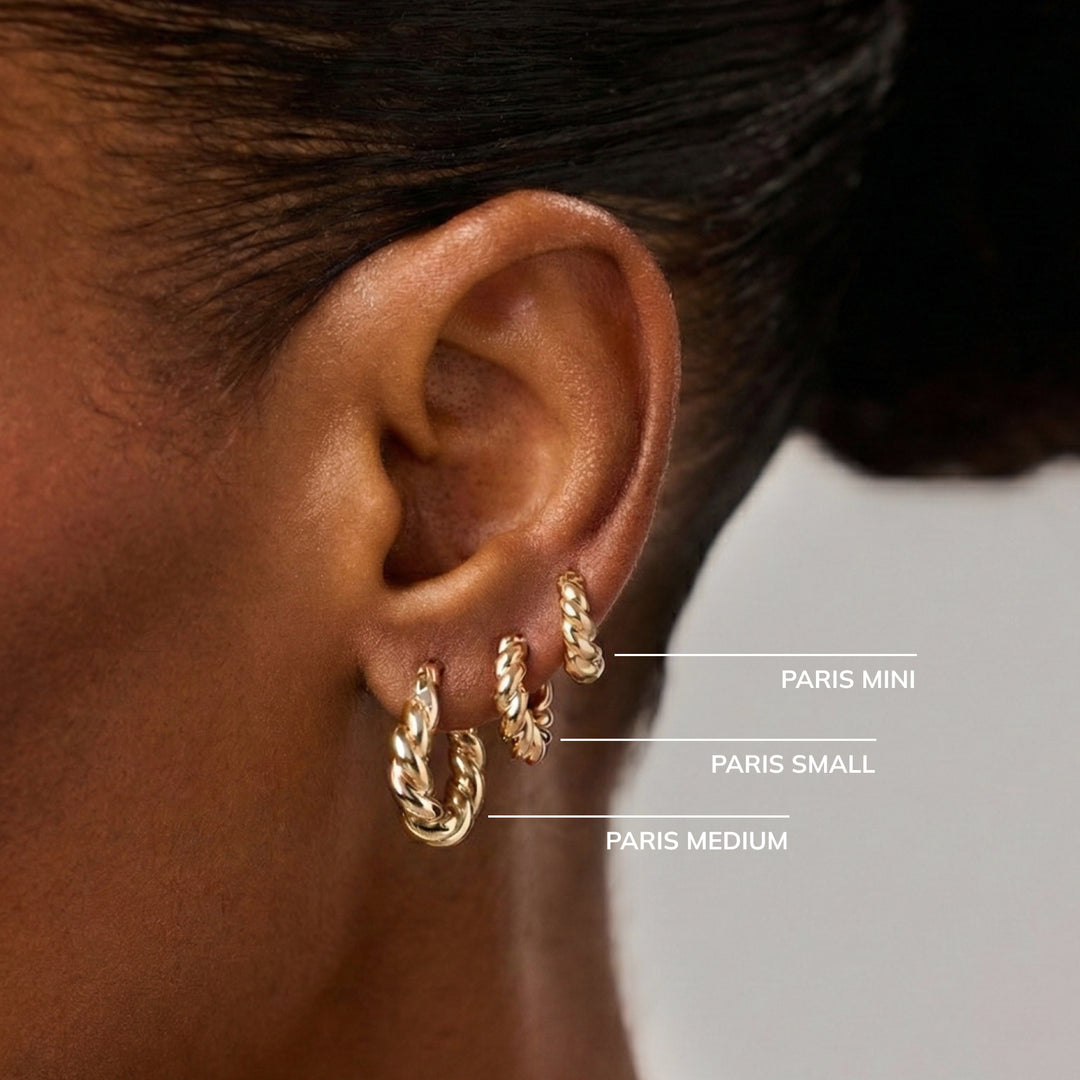 Twisted Hoop Earrings - Paris Small