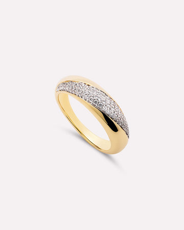 Gold Band Ring for Woman Ana Luisa Kira Dome Ring