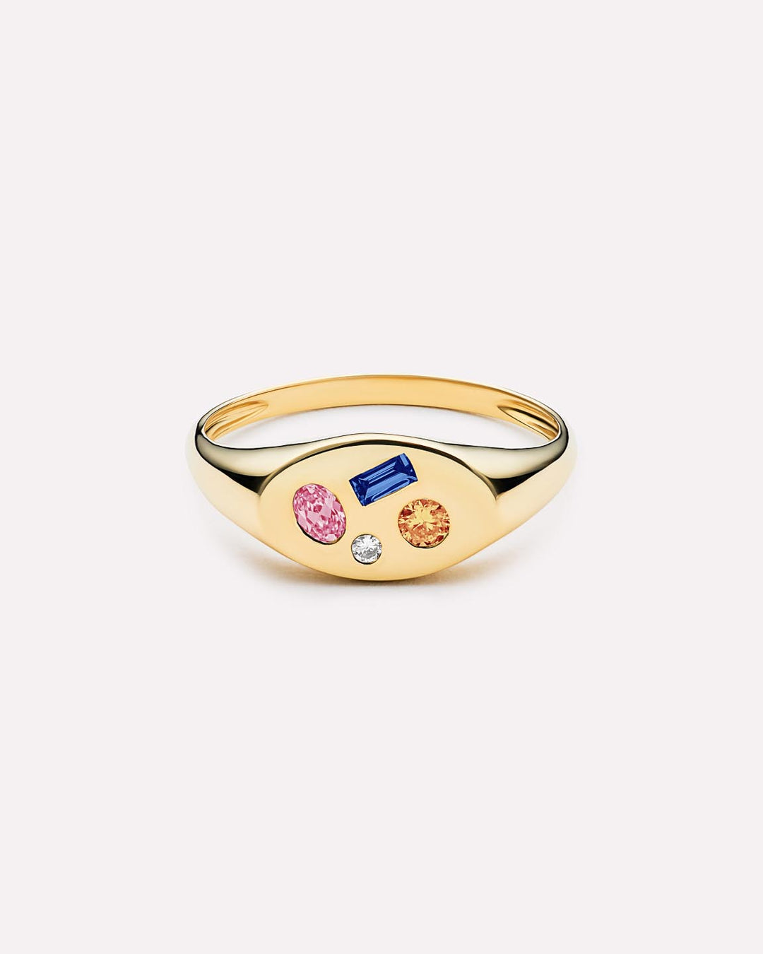 Birthstone Ring - 4 Stone Signature Signet Ring