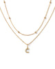 Gold Letter Necklace BL - Gold Layered Letter Necklace - C