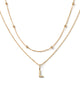 Gold Letter Necklace BL - Gold Layered Letter Necklace - L