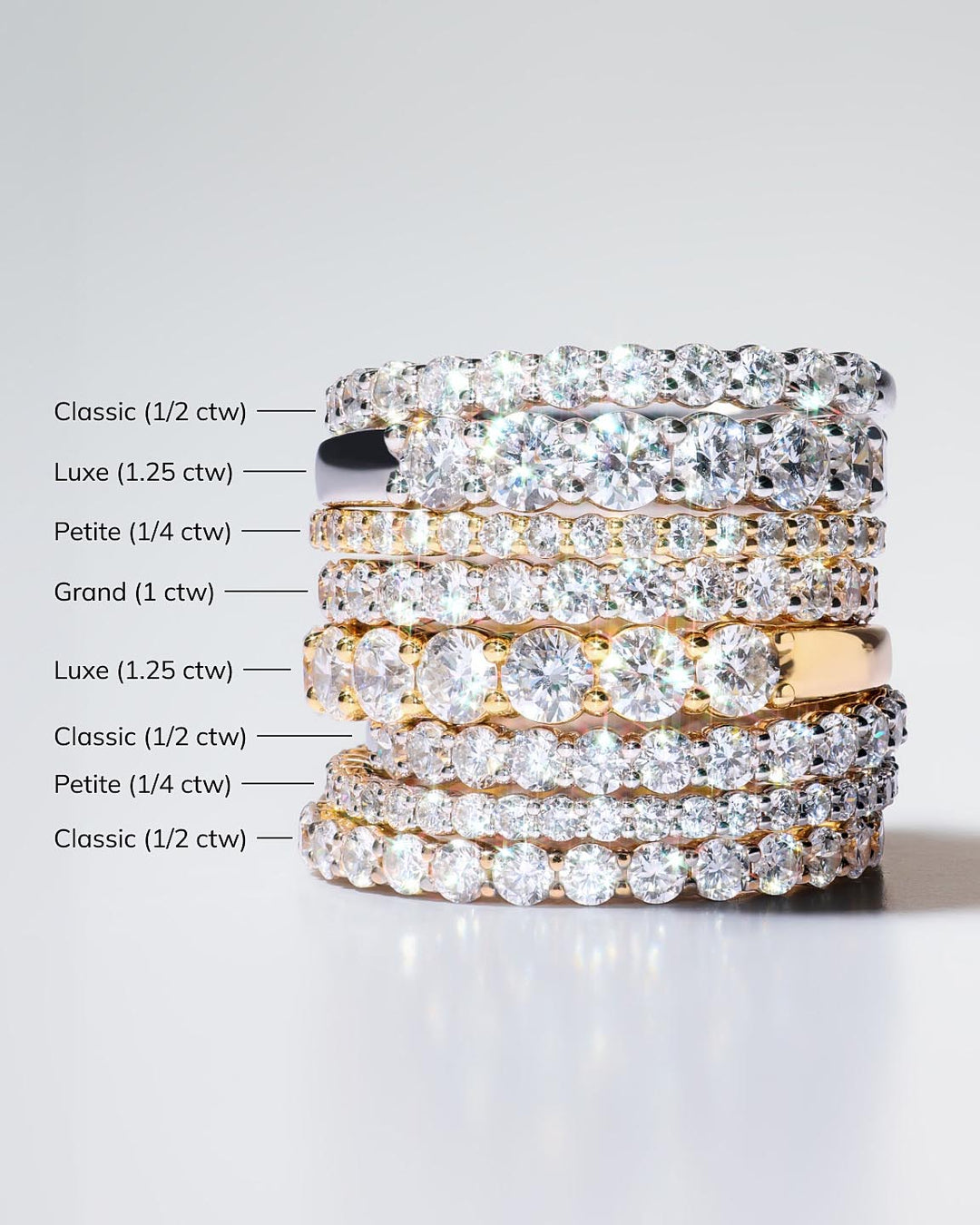 Solid White Gold - Eternity Diamond Ring (1 ctw)