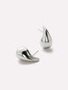 Rhodium Plated Bottega Post Statement Oversized Earrings For Women Ana Luisa Kiara Silver