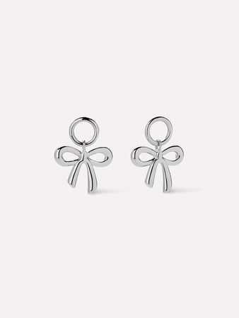 Earring Charms - Bow Charms Silver
