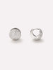 Rhodium Plated Cubic Zirconia Open C Shape Disco Ball Mini Huggie Hoop Earrings For Women Ana Luisa Mini Abby Double Silver Micropave