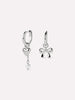 Rhodium Plated Freshwater Pearls Co Creation Love Heart Bow Drop Earrings For Women Ana Luisa Esther Silver