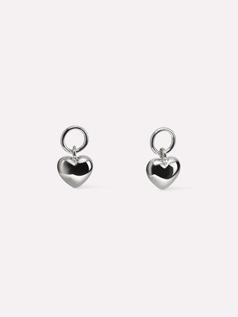 Earring Charms - Heart Charms Silver