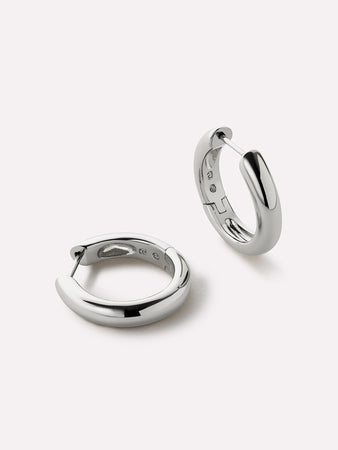Silver Hoop Earrings - Giulia Medium Silver