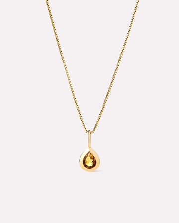 Solid Gold Amethyst Blue Sapphire Blue Topaz Yellow Citrine Semi Precious Stones Birthstones Pendant Necklaces For Women Ana Luisa Teardrop Necklace Citrine