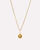 Solid Yellow Gold - Teardrop Charm Necklace