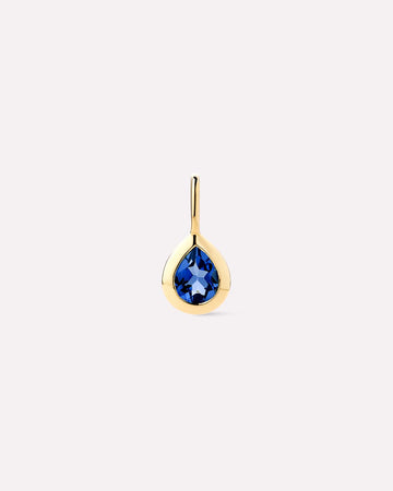 Solid Gold Amethyst Blue Sapphire Blue Topaz Yellow Citrine Semi Precious Stones Birthstones Pendants Necklace Charms For Women Ana Luisa Teardrop Charm Blue Sapphire