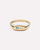 Solid Yellow Gold - 2 Stone Signature Signet Ring