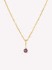Solid Yellow Gold - Amethyst Mini Birthstone Necklace