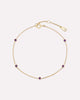 Solid Yellow Gold - Amethyst Birthstone Station Bracelet