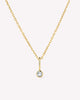 Solid Gold Aquamarine Spring Ring Clasp Birthstone Pendant Necklaces For Women Ana Gold Birthstone Necklace