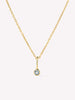 Solid Gold Aquamarine Spring Ring Clasp Birthstone Pendant Necklaces For Women Ana Gold Birthstone Necklace