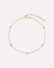 Solid Yellow Gold - Aquamarine Birthstone Station Bracelet