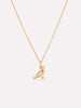 Solid Yellow Gold - Pigeon Charm Necklace