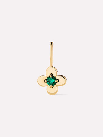 Solid Gold Birthstone Emerald Necklace Charms For Women Ana Luisa Gold Mini Flower Charm