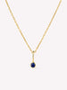 Solid Gold Blue Sapphire Spring Ring Clasp Birthstone Pendant Necklaces For Women Ana Gold Birthstone Necklace