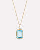 Solid Yellow Gold - Blue Topaz Spritz Necklace