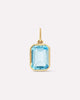 Solid Yellow Gold - Blue Topaz Spritz Charm