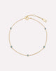 Solid Yellow Gold - Blue Topaz Birthstone Station Bracelet