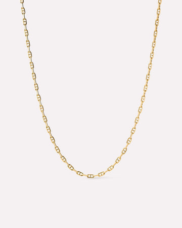 Solid Yellow Gold - Mini Anchor Chain Necklace